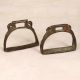 Vintage Finish Brass Horse Stirrups in Dark Finish in Pair