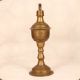 Vintage Brown Brass Oil Lamp from Gujarat for Prayer Room