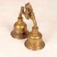 Finest Brass Double Temple Bell with Shivling and Cobra Carving