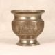 Grey Finish Engraved Brass Flower Pot in English Art for Decor