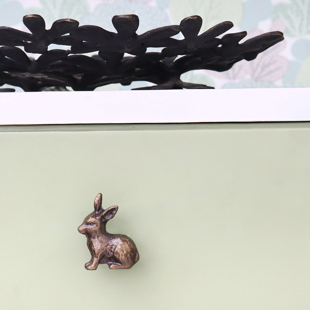 Antique Rabbit Metal Drawer Knobs