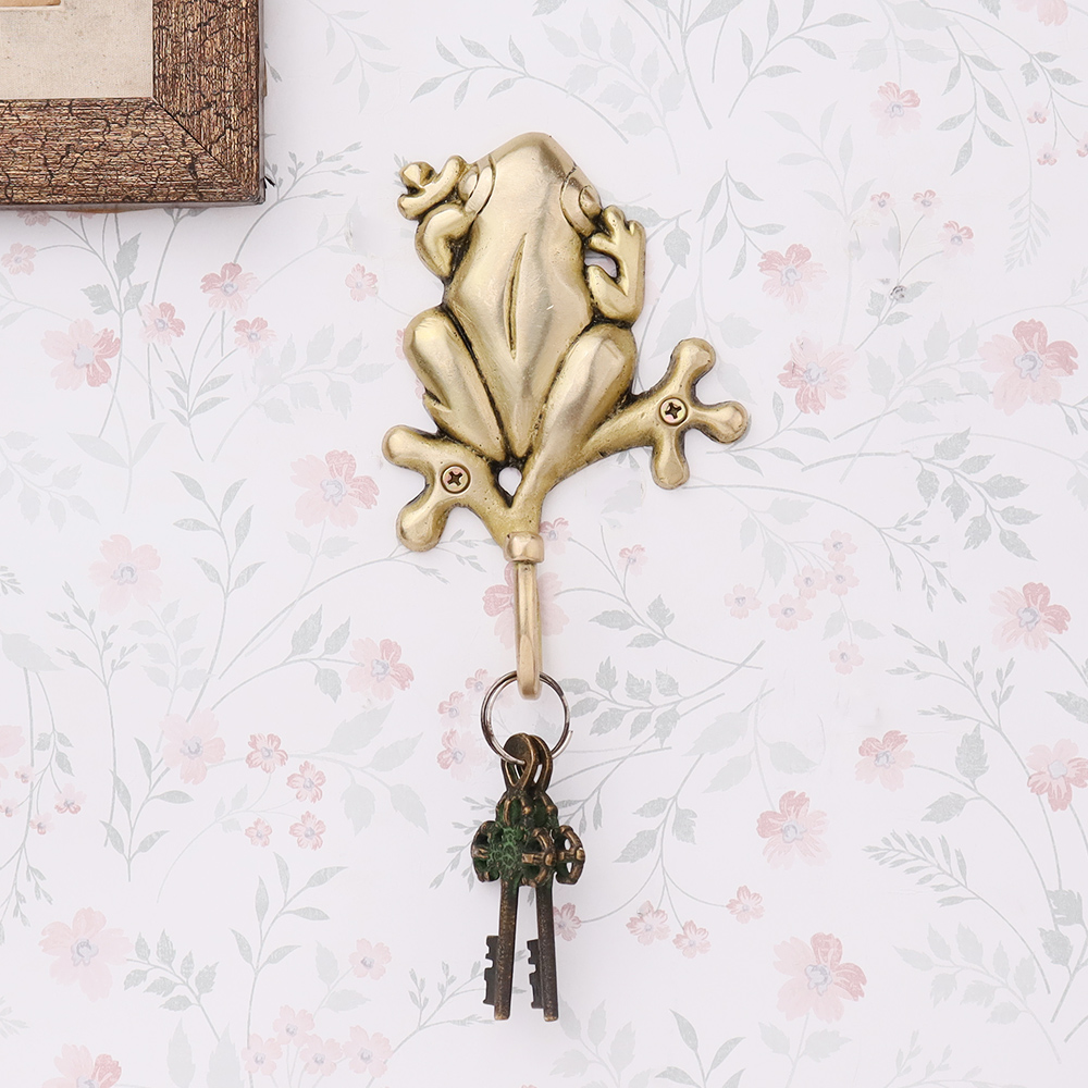 Golden Bronze Frog Wall Hooks