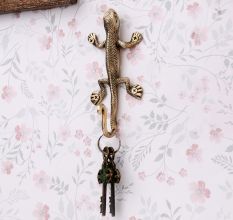 Golden Brass Lizard Wall Hook