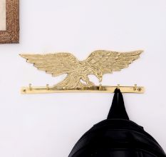 Brass Golden Eagle Wall Hanging Hook Wall Multiple Organizer