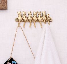 Brass Cat Wall Key Holder