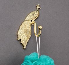 Brass Golden Peacock design Wall Hook for Hanging Clothes