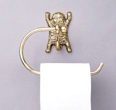 Handmade Brass Tiger Design Toilet Paper Holder for Bathroom