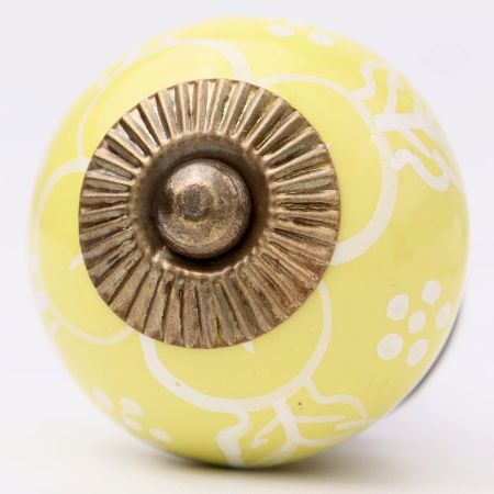 Yellow Flower Ceramic Dresser Knob
