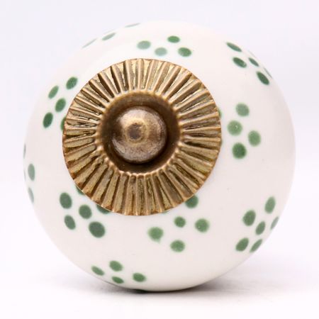 Moss Green Tiny Floral Drawer Knob