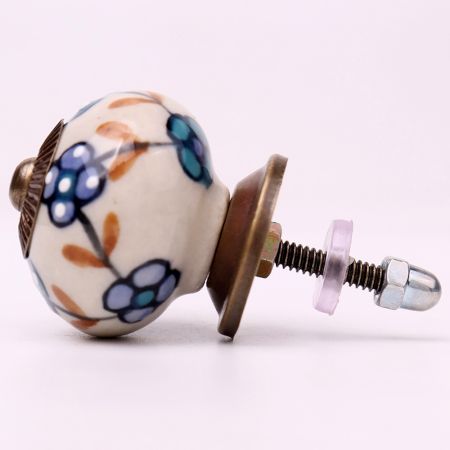 Sea Green Slate Blue Tiny Ceramic Knob