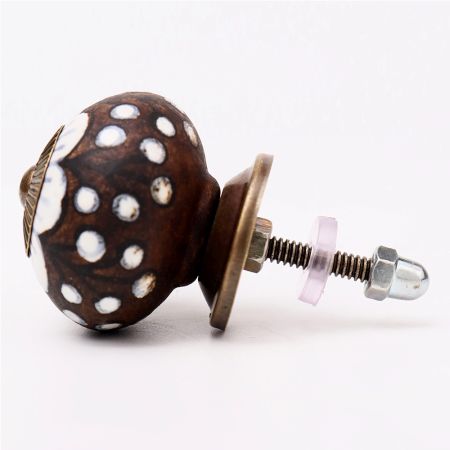 Antique White Floral Round Ceramic Cabinet Knobs