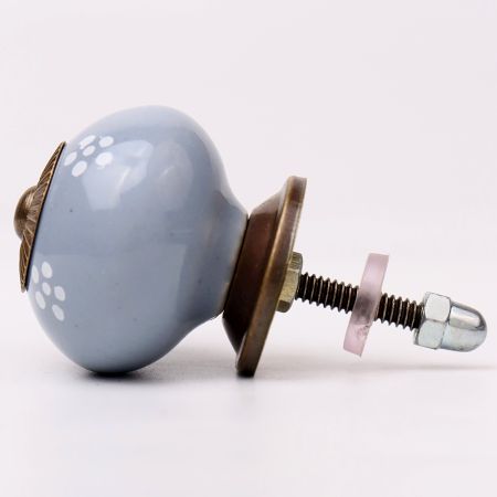 Grey Floral Knob