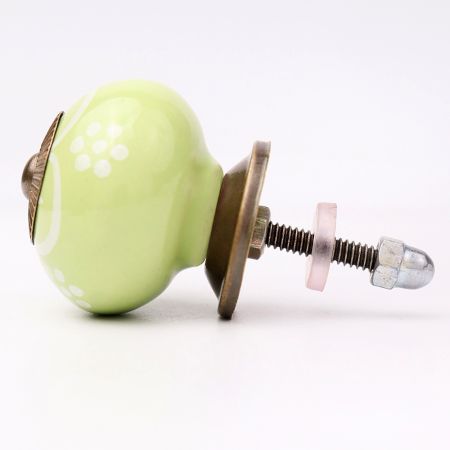 Lime Green Floral Knob