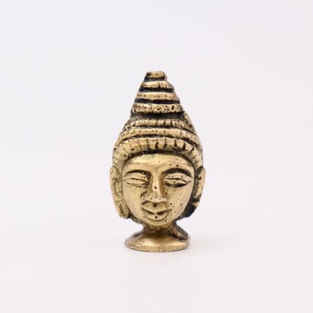 Antique Golden Brass Buddha Face Agarbatti Holder Stand
