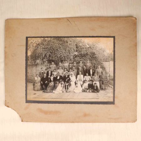 Vintage Paper Photograph of Group in Black and White Colour
