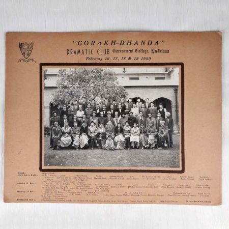 Black and White Paper Group Photograph of Govt. College Ludhiana