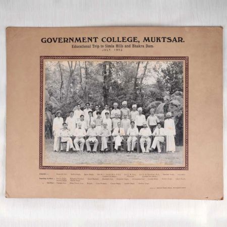 Govt. College Muktsar Group Paper Photograph for Vintage Collection