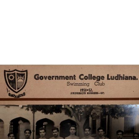 Vintage Paper Photograph of Swimming Club Govt. College Ludhiana