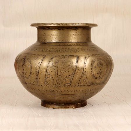 Engraved Handcrafted Holy Water Pot Crafted in Rajasthani Art