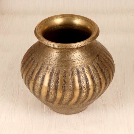 Rajasthani Art Finest Brass Holy Water Pot for Flower Decoration