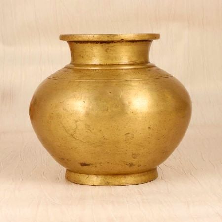South Indian Plain Finish Holy Water Pot Made of High-Quality Brass