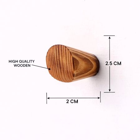 Natural Brown Wooden Wall Hooks-Pack of 10
