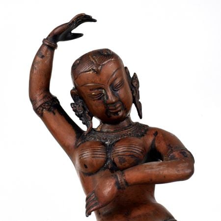 Beautiful Dancing Goddess Parvati Copper Statue for Home Decor