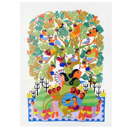 Adorning Artwork of Tribal Gond Art by Padma Shri Durgabai Vyam