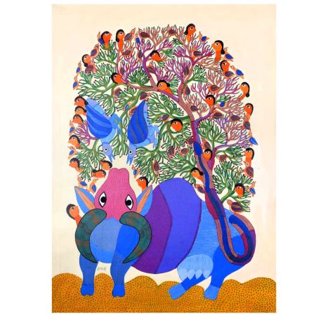 Traditional Art Form of Gond Painting by Padma Shri Durgabai Vyam