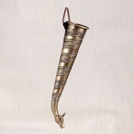 Handmade Brown Finish Brass Nandi Head Pipe for Temple
