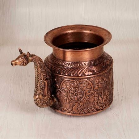 Beautiful Copper Water Pot with Spout in Antique Brown Finish