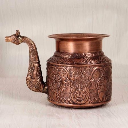 Beautiful Copper Water Pot with Spout in Antique Brown Finish
