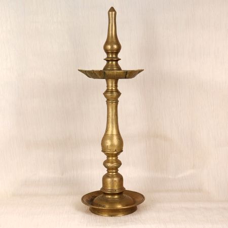 5 Jyots Traditional Brass Oil Lamp in Vintage Finish for Prayer Room