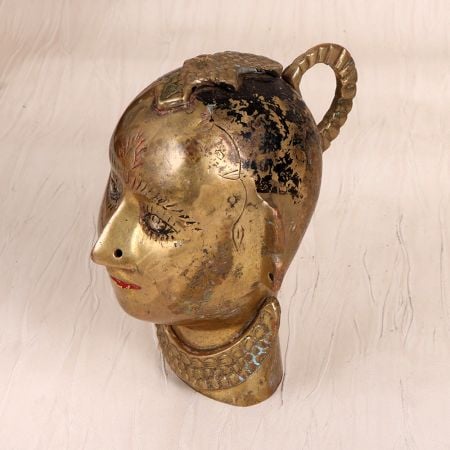 Traditional Brown Brass Gauri Head Statue for Temple