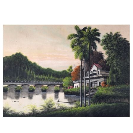 Hand-Painted Paper Painting of Scenery for Home Decoration