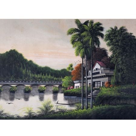 Hand-Painted Paper Painting of Scenery for Home Decoration