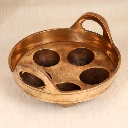 Handcrafted Vintage Brass Idli Cooking Utensil for Collection