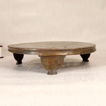 Handcrafted Traditional Brass Chapati Board in Vintage Finish