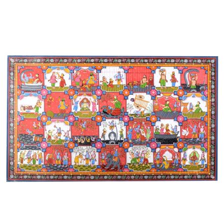 Beautiful Pattachitra Painting of Lord Krishna's Life for Decoration