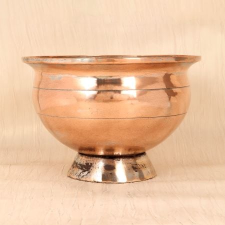 Islamic Art Handcrafted Copper Pot in Vintage Finish for Decor