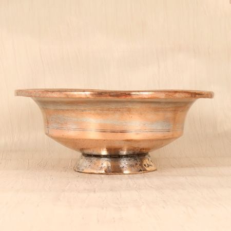 Islamic Art Fruit Serving Copper Bowl in Vintage Finish for Decor