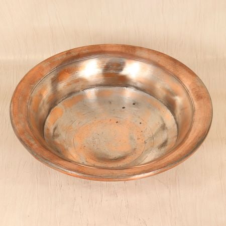 Brown Finish Handcrafted Copper Fruit Bowl for Collection
