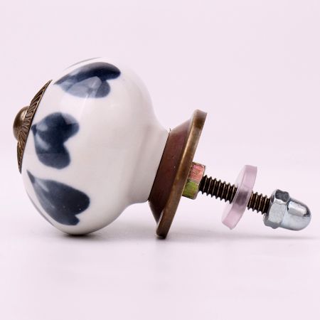 Grey Heart Ceramic Knob (1)