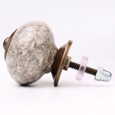 Marble Cream Crackle Ceramic Cabinet Knob