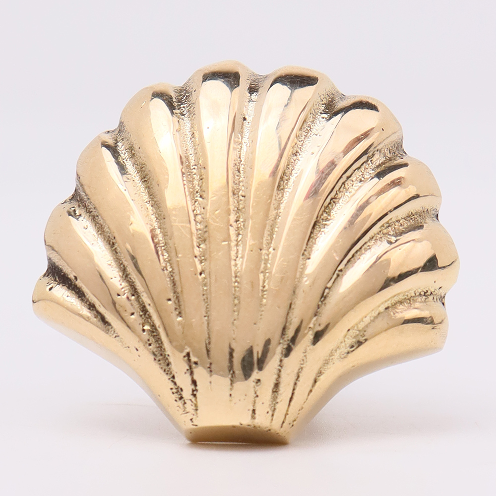 Solid Golden Shell Brass Drawer Knob