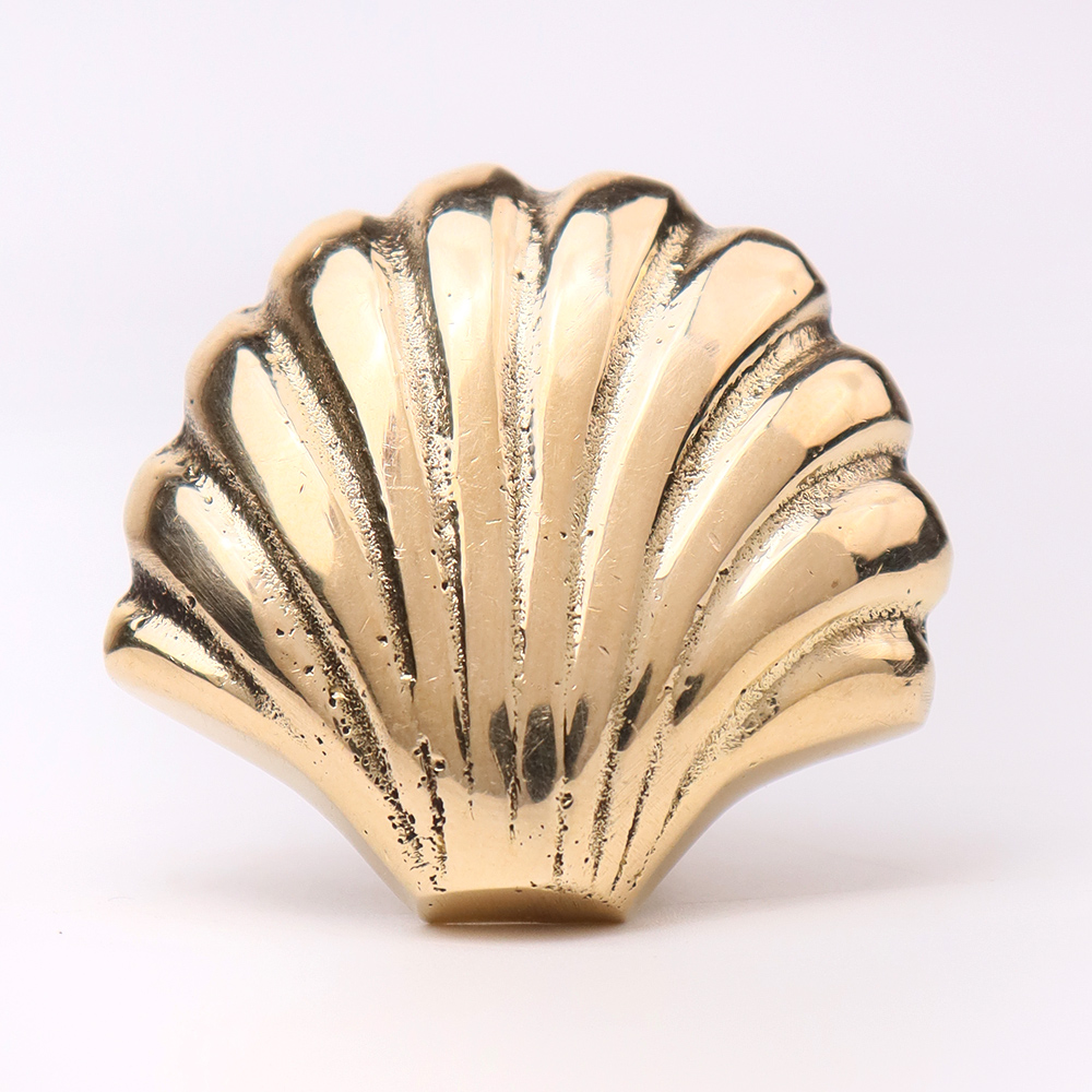 Solid Golden Shell Brass Drawer Knob