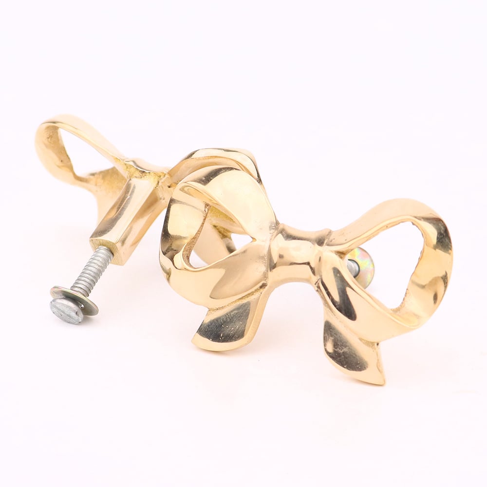 Brass Modern Gold Bow Drawer Knob