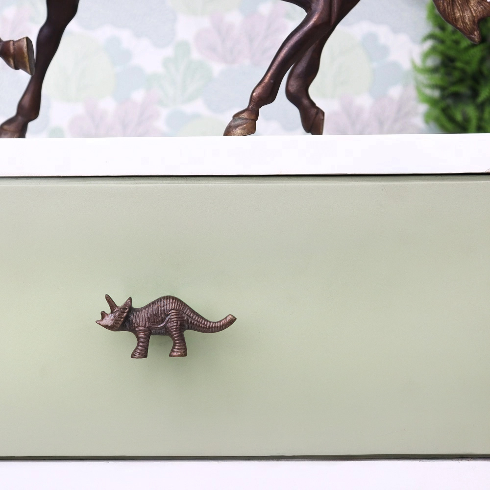 Antique Modern Iron Rhinoceros Cabinet Knob