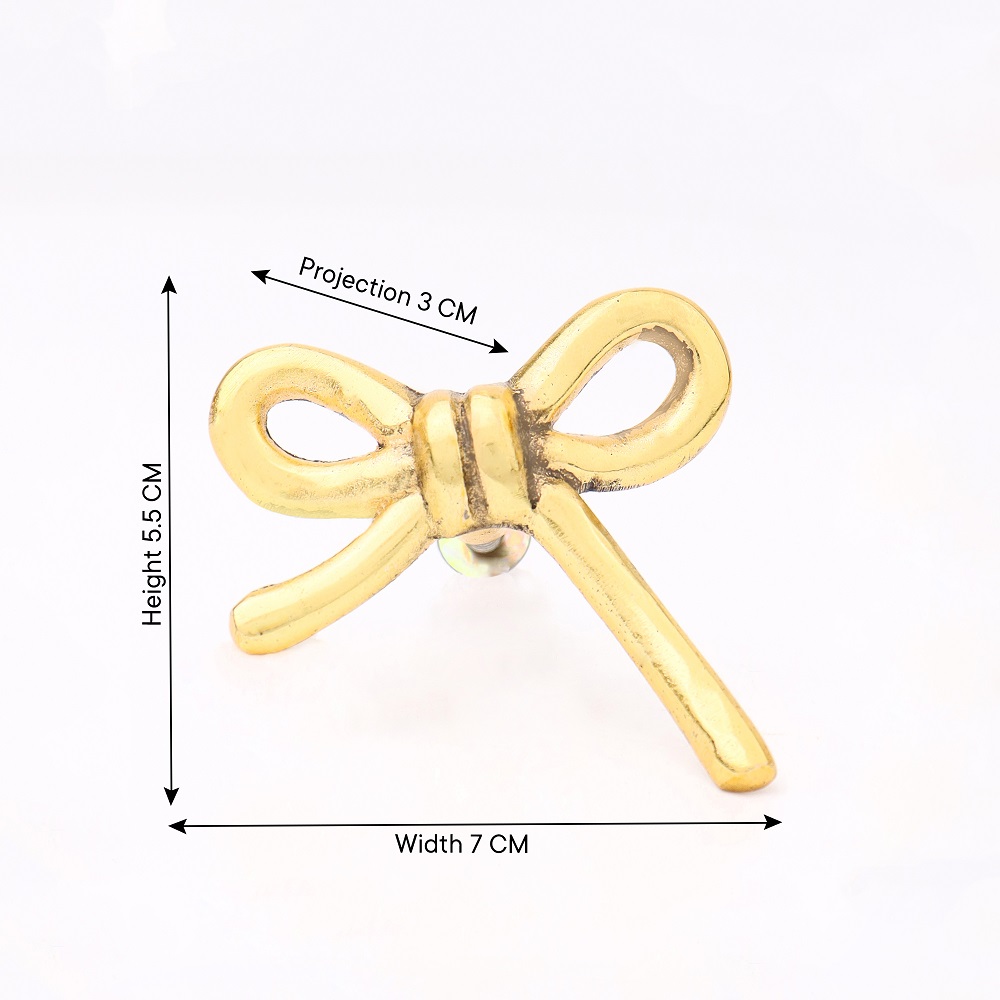 Gold Metal Bow Dresser Knob