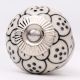 Black Poinsettia Flower Ceramic Knob